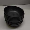 Grow Forward Premium Wheat Straw Bowls Set of 8 - Reusable 20oz Hard Plastic Cereal Bowls - Unbreakable Microwave Safe Bowls for Kitchen, Camping, RV, Dessert, Soup, Salad, Ramen, Eating - Midnight