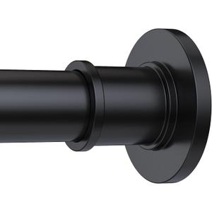 BRIOFOX Industrial Shower Curtain Rod - Rustproof Non-Slip 43-72 Inch Stainless Steel Tension Curtain Rod for Window or Bathroom, Matte Black