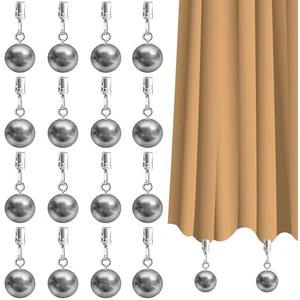 16 Pack Heavy Duty Curtain Weights for Outdoor, Stainless Steel Drapery Clip Keepping Curtain Panel Straight, Keep Outdoor Curtain Flag from Waving, Help Weigh Down Sun Curtain Tablecloth Garden Flag