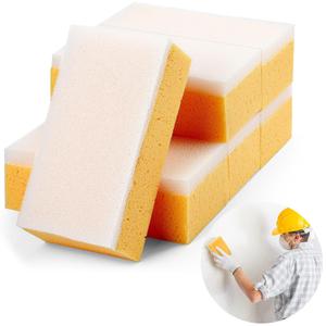 Gisafai 6 Pcs Drywall Wet Sanding Sponge 9 x 4.5 x 3.1 Inch Washable Reusable Drywall Sanding Blocks for Smoothing and Finishing Surfaces Tools Wiping dust