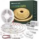Led Strip Lights 50.5ft Warm White Dimmable Led Light Strip Flexible Rope Lights Kits with 24v Etl Power Supply, Adhesive Clips, Dimmer Switch and Connectors for Indoor Decor