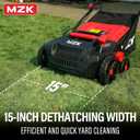 MZK 15-inch 2-in-1 Electric Dethatcher and Scarifier w/Removeable 5-Position Height Adjustment,Lawn dethatcher w/12-Gallon Thatch Collection Bag,Keep Lawn Health