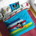 Sunny Side Up Disney Mickey Mouse Full Comforter Set - 7 Piece Kids Bedding Includes Comforter, Sheets & Pillow Cover - Super Soft Microfiber Bed Set