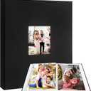 Aevdor 11x14 Photo Album Holds 64 Photos, Linen Cover Art Portfolio 11x14, Photo Album 11x14 Art Binder, 11x14 Art Portfolio Folder with Clear Plastic Sleeves for Kids & Artists Artwork Drawing, Black