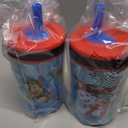 Zak Designs Kelso Tumbler 15 oz Set (Paw Patrol - Chase & Marshall 2pc Set) Toddlers Cups Leak-Proof Screw-On Lid with Straw Made of Durable Plastic and Silicone, Perfect Cup for Kids