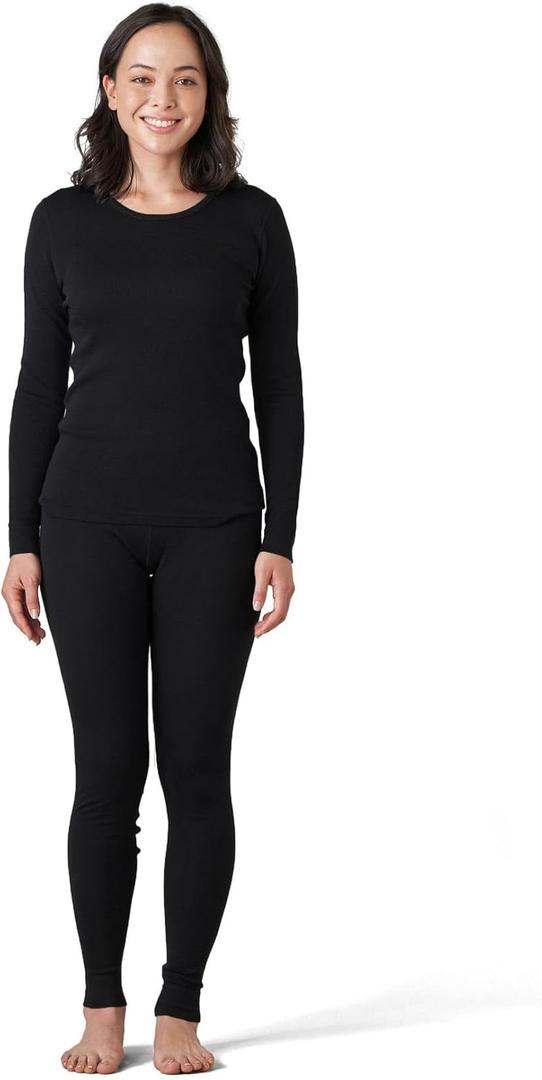 LAPASA Womens 100% Merino Wool Base Layer Set Lightweight & Midweight Thermal Underwear Long John Top & Bottom Warm L58/L91 (Medium)