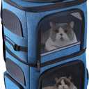 Double Cat Carrier for 2 Cats,Dog Backpack Carrier for Medium Dogs,Double Compartment Pet Carrier Backpack for Dual Pets,for Outdoor Traveling/Stroll and Picnic (Blue)