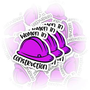 Set 3Pcs Women in Construction Stickers, Lineman Hard Hat Sticker, Blue Collar Funny Electrician Sticker, Water Assitant Die-Cut Vinyl Dad Decals for Laptop Phone Water Bottles Kindle (3 Inches)