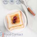 7.5 inch Ribbed Salad Appetizer Plate Set of 6, Opal Glass Round Small White Plates for Dessert, Kitchen, Dishwasher and Microwave Safe