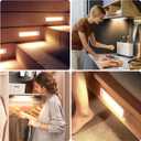 6 Pack Under Cabinet Lights Wireless, 40 LED Motion Sensor Light Indoor Rechargeable Magnetic Closet Lights Battery Operated, Under Counter Lights for Kitchen, Wardrobe, Stairs, Warm Light