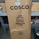 COSCO Lightweight Three-Step Folding Step Stool for Home Use - Large Platform, One-Hand Release, Non-Marring Leg Tips, Aluminum and Steel Frame