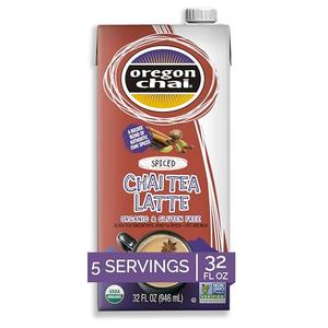 Oregon Chai Spiced Chai Tea Latte Concentrate, 32 Fl Oz (Pack of 6) BB 12 Feb 2027
