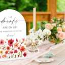 2 x Acrylic Wedding Signs The Drinks Are On Us Bar Sign for Reception, 6x8" Arch Acrylic Table Decor, Love Is In Bloom & Baby In Bloom Decorations for Baby Shower Bridal Shower Engagement Party