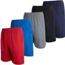 Real Essentials 5 Pack: Men's Mesh Athletic Basketball Shorts Quick Dry Activewear with Pockets (X-Large, Set K)