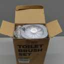 Toilet Brush, 3 Pack Toilet Brush and Holder Set Bathroom Accessories, Toilet Bowl Brush and Holder with 3 Crevice Brush for Bathroom, Toilet Scrubber Brush (White)