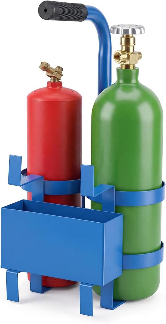 Zonon Metal Torch Carrying Stand for 10 cu/ft MC Acetylene and 20 cu/ft R Oxygen Tanks, Portable Welding Tool Tray