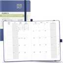 POPRUN Monthly Planner 2026-2027, Medium-6.25'' x 8.5'', 18-Month Calendar Book (Jan.26 - Jun.27), Calendar Planner with Monthly Tabs, Storage Pocket, Hardcover, 100 GSM Paper - Navy Blue