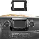 RT-TCZ for Jeep JL Center Console Radio Display Panel Trim Cover for Jeep Wrangler JL JLU Gladiator JT 2018-2023 Black Carbon Fiber Interior Accessories 7 inch (Small)