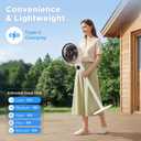 Lepwings Rechargeable Pedestal Fan, Cordless Portable Fan with 10400mAh Battery, Soft Night Light, Adjustable Height, 5 Speeds, 9H Timer Quiet Oscillating Fan with Remote for Bedroom, Home, Patio