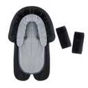 COOLBEBE New Babybody Support & Strap Covers Set for Newborn Infant Toddler- Extra Soft Stroller Cushion Pads Car Seat Insert, Perfect for Carseats, Strollers, Swings, Black (Black Set-1)