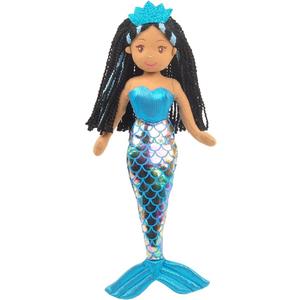 Linzy Toys,Aria Mermaid Doll, Soft Plush Mermaid, Blue, 18" Mermaid Toys for Little Girls, Sirenas Plush (89002)