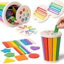 Montessori Toys for 1-3 Year Old, Wooden Color Sorting Learning Toys for Toddlers, Fine Motor Skills Toys for 2-3, Sensory Development Educational Matching Games, 18 Month Old Toy Baby Boys Girls