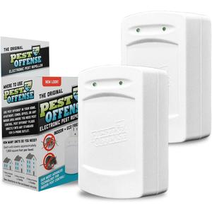 Upgraded PEST OFFENSE New Look Electronic Pest Repeller for Indoor Pest Control of Mice, Rats, Rodents, Roaches for Home, Office, Business, Garage, Warehouse