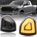 NJSBYL Amber LED Side Mirror Turn Signal Light Kits for 2021 2022 2023 Ram 1500 Classic 2500 3500 Smoked Lens Switchback White LED Marker Driving Parking Lights Towing Lighting 68460762AA 68460763AA