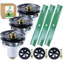 POSEAGLE 54 Inch Mower Deck Rebuild Kit for Hustler Raptor Flip-Up, Raptor SD 935833 936476 935833 Includes 3 Pack 601804 Spindle Assembly with 604664 Pulley 788166 Wheel 601124 Blade