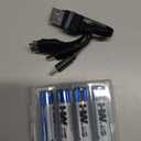 HW USB Rechargeable AAA Batteries, [1.5V, 4-Pack] 1300mWh Lithium Battery with Type C Cable, 1000+ Cycles Triple A Batteries for Remote Controls, Wireless Mouse, LED Flashlights, Electronic Toys, Etc.