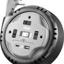 KMC 3-Outlet Surge Twist Cord Reel, USB-C & USB-A Ports, Retractable Power Strip Surge Protector, 735J Surge Protection, 5ft Retractable Extension Cord, 3-Prong Flat Plug, UL/ETL Certified, Gray