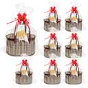 8 Set Baskets for Gifts Large Empty Woven Bamboo Gift Basket Bulk Kit with Handles and Clear Cellophane Wrap, for Baby Shower, Birthday Party, and Wrapping Gift Bags and Cards Supplies