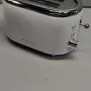 MELLERHOME Retro Toaster 2 Slice, 7 Browning Levels, 3 Functions (Reheat, Defrost, Cancel), Stainless Steel Features, Removable Crumb Tray, Under Base Cord Storage, White Toaster Kitchen Appliances