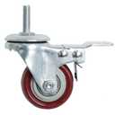 Finnhomy Swivel Caster Wheels 2 Inch Heavy Duty Threaded Stem Casters 1/4" - 20 x 1 with Brake Set of 4 for Wire Shelves Wheels PU Load Bearing 800 Lbs Anti-wear Smooth Casters, Red