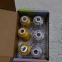 Simthread 6 Spools Metallic Embroidery Machine Thread (3 Gold+ 3 Silver Colors) 500M(550Y) for Embroidery and Decorative Sewing