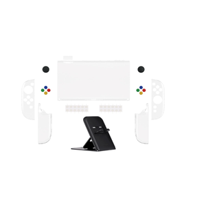 PlayVital Protective Case for Nintendo Switch 2 with Stand | Ultra-Slim Dockable Hard Shell, Split Joycon Cover, Button Caps & Thumb Grips | Clear Series, Transparent