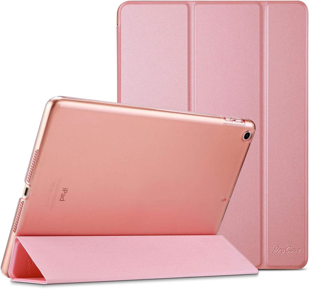 ProCase Smart Case for iPad 9.7 Inch iPad 6th/5th Generation 2018 2017(Model: A1893 A1954 A1822 A1823), Ultra Slim Lightweight Stand Cover with Translucent Frosted Back -Pink