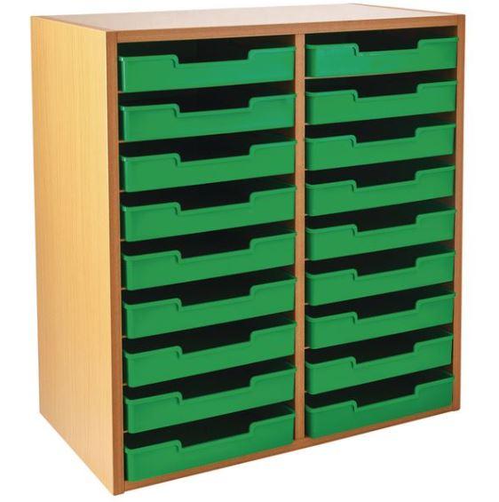 Really Good Stuff Oak 18-Slot Mail Center with Trays - Single Colors