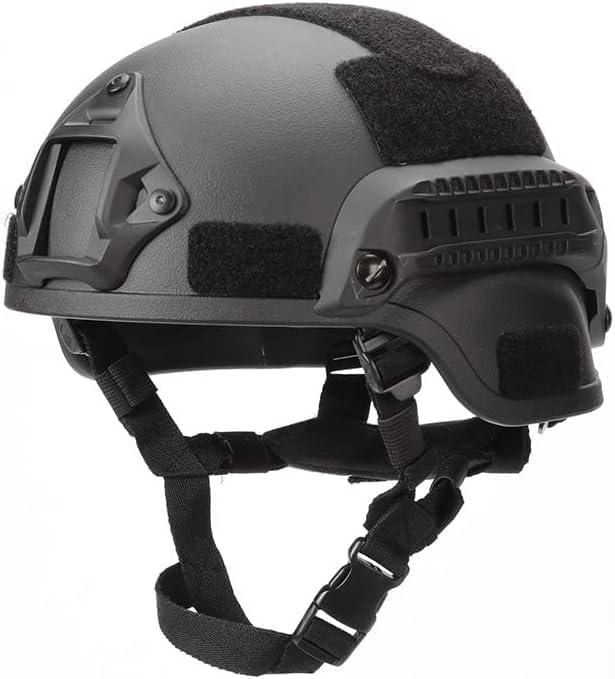 MICH Airsoft Helmet with Side Rails and NVG Mounts for Outdoor Activities Such As Airsoft, Paintball, CS Games, Etc. (BK)