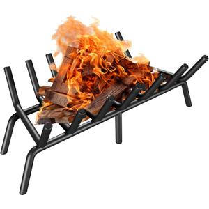 Fireplace Grate 24 Inch, Firewood Log Holder Rack, Heavy Duty Fire Wood Stove Grates for Indoor Outdoor Camping Chimney Hearth Burning Fireplace Accessories Tools
