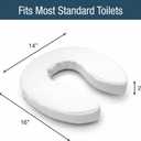 DMI Raised Toilet Seat Toilet, Toilet Seat Riser, Seat Cushion and Toilet Seat Cover to Add Extra Padding to the Toilet Seat while Relieving Pressure, 2 Inch Pad, White