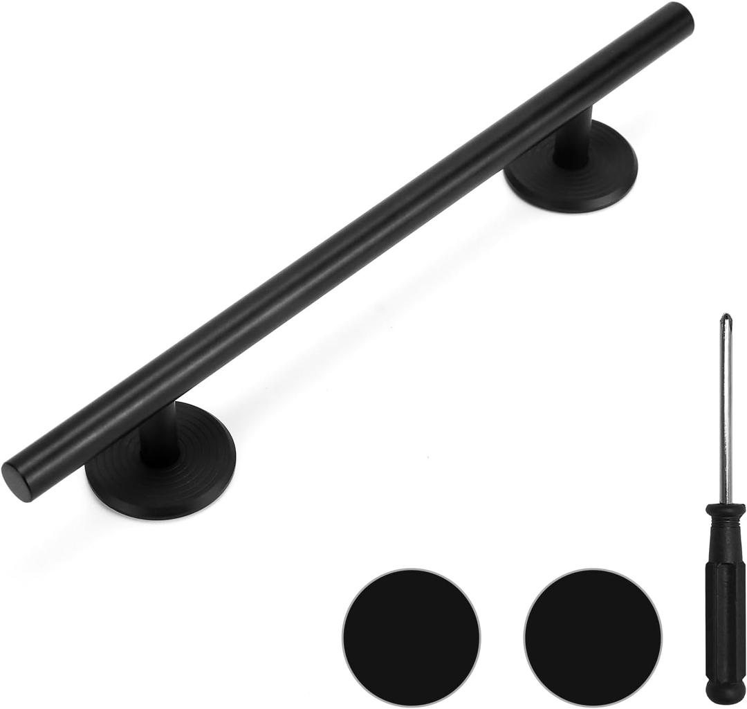 Professional Fingerboard Set - Aluminum Alloy Skateboard Obstacle with Non-Slip Base, Rod, and Deck DIY Mini Skatepark Accessory for Fingerboard Players,9.84" Long (Round-Rod-Black)