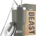 Beast 20 oz Tumbler Stainless Steel Vacuum Insulated Coffee Ice Cup Double Wall Travel Flask (Army Green)