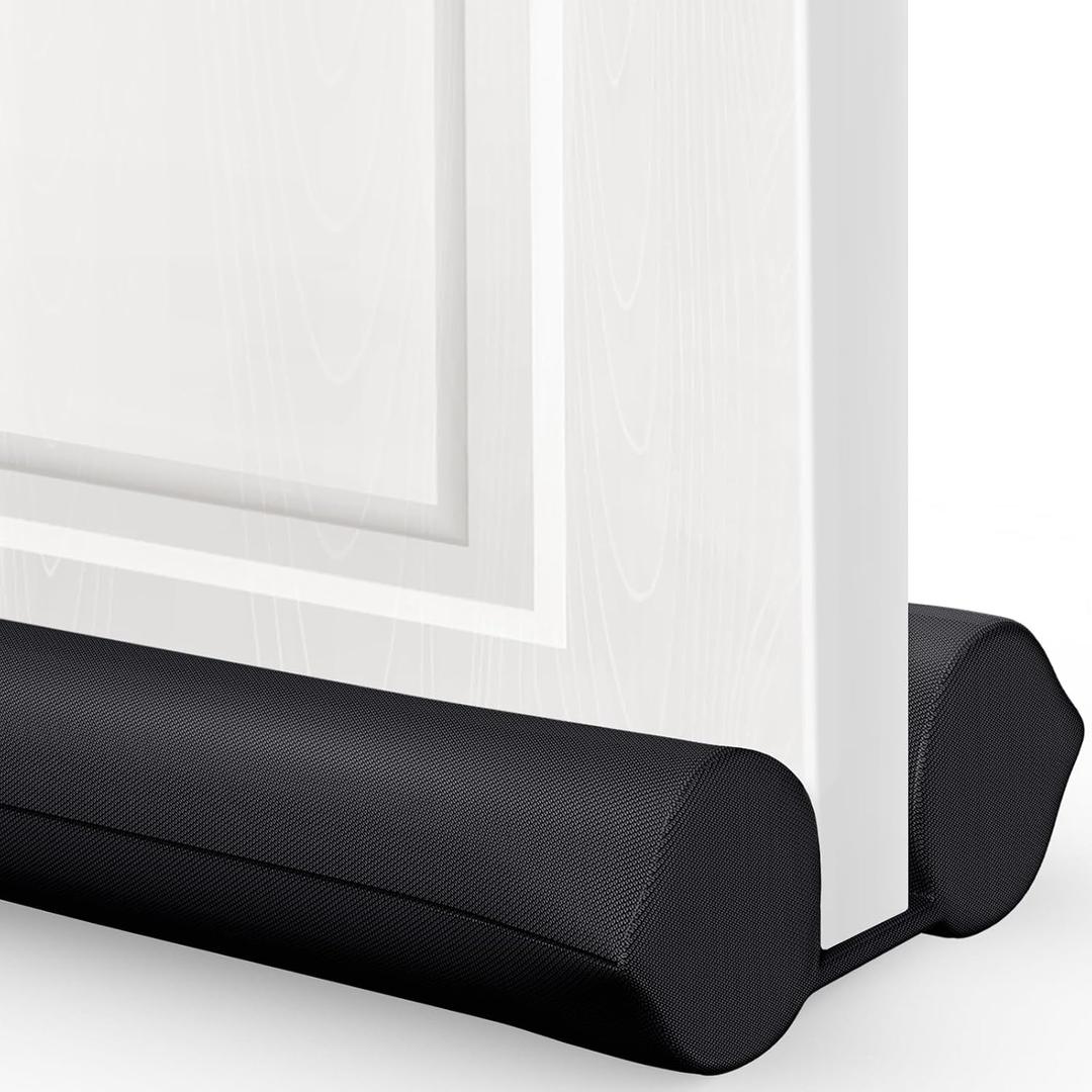 Comfyanno Under Door Draft Stopper - Bottom Door Seal & Gap Filler- Fits 30 to 36 Door, Block Noise, Sound, Air, Bugs, Dust, Easy to Install, Double Side Block, No Adhesive, Black