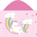 Kids Hooded Beach Towel, Microfiber, 24x50 Inch, Rainbow Unicorn
