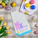 Oudain 6 Pcs Easter Kitchen Towels Happy Easter Bunny Eggs Cute Rabbits Dish Towels for Kitchen Drying Bathroom Housewarming Gifts Home Hand Towel Decoration 23.6 x 11.8 Inches