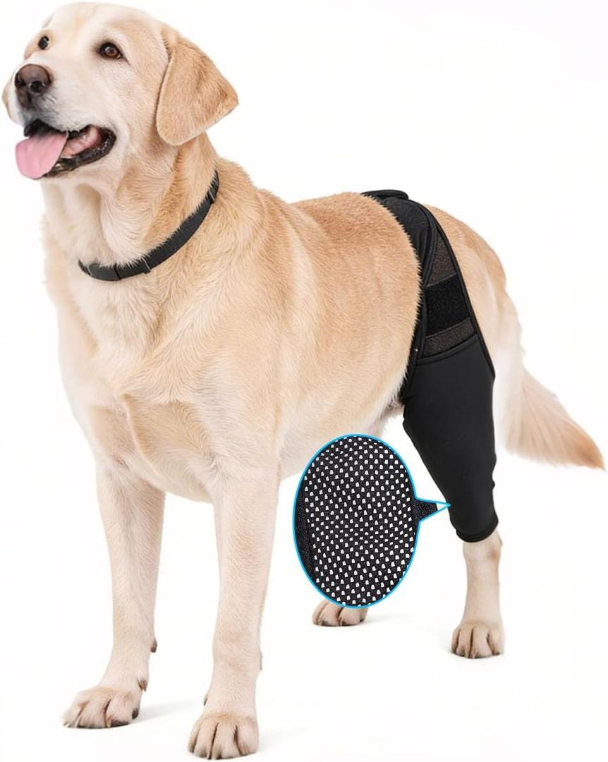 Dog Rear Leg Sleeve to Prevent Licking - Reusable Dog Surgery Recovery Suit with Adjustable Velcro, Breathable Comfortable Recovery Sleeve for Hot Spots & Wounds, Cone Alternative (XL Size)
