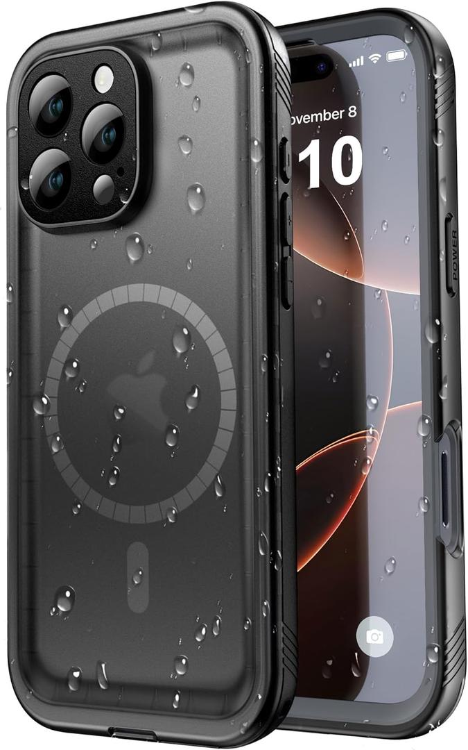 SPORTLINK for iPhone 16 Pro Max Case - IP68 Waterproof Military Protective Full Body Heavy Duty Shockproof 360 Sealed Dustproof with Camera Screen Protector Cover for i Phone 16 Pro Max 6.9" Mag/Black