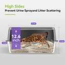 Stainless Steel XL Cat Litter Box for Cats, High-Sided Design Prevents Urine Leakage, Non-Stick, Easy to Clean, Includes Scoop, Grey