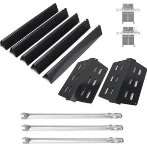 Grill Parts for Weber Genesis 300 Series w/Front Control, 7621 Flavorizer Bars and Heat Deflector 62752 Burner Kit for Weber Genesis 300 E/S/EP 310 320 330 for Weber Genesis 300 Accessories